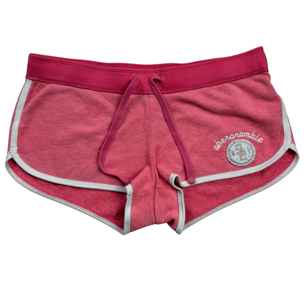 VTG Y2K Abercrombie Pink Dolphin Ultra Low Rise Micro Shorts Fleece Lounge XL